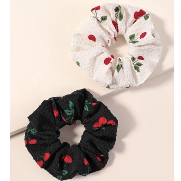 Cherry Print Scrunchies  - Picture 2 of 4